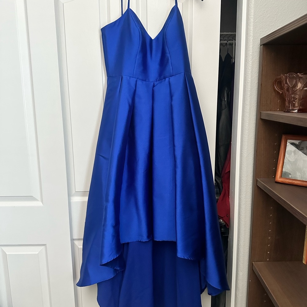 Elegant Blue High-Low Dress